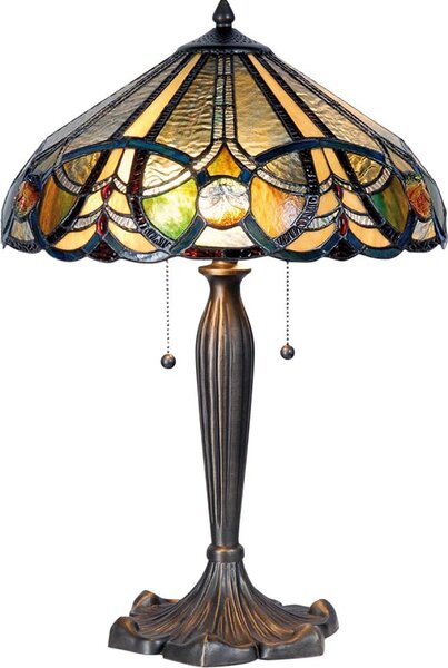 Lampada da tavolo Tiffany Clayre & Eef Ø 41x61 cm Vetro verde beige