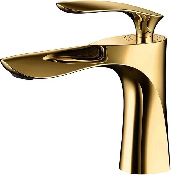 Rubinetto da bagno Miscelatore a cascata per lavabo Miscelatore monocomando Rubinetto per WC da bagno, oro