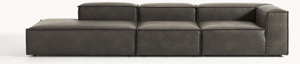 Chaise longue XL componibile in pelle riciclata Lennon