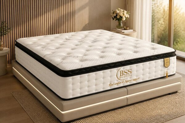 Pointhome Bss Materasso da letto 140x200 cm, Basilea, H3, Materasso ortopedico, 7 zone senza allergeni e traspirante, Topper materasso integrato