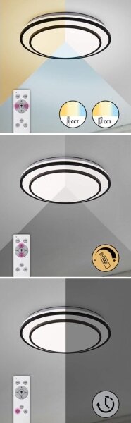 Rabalux 2130 - Plafoniera LED dimmerabile LUPITA LED/40W/230V nera + telecomando