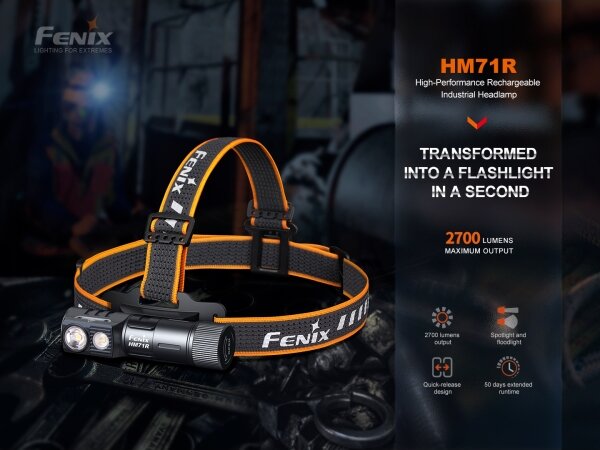 Fenix HM71R - Lampada frontale LED ricaricabile LED/USB IP68 2700 lm 400 h