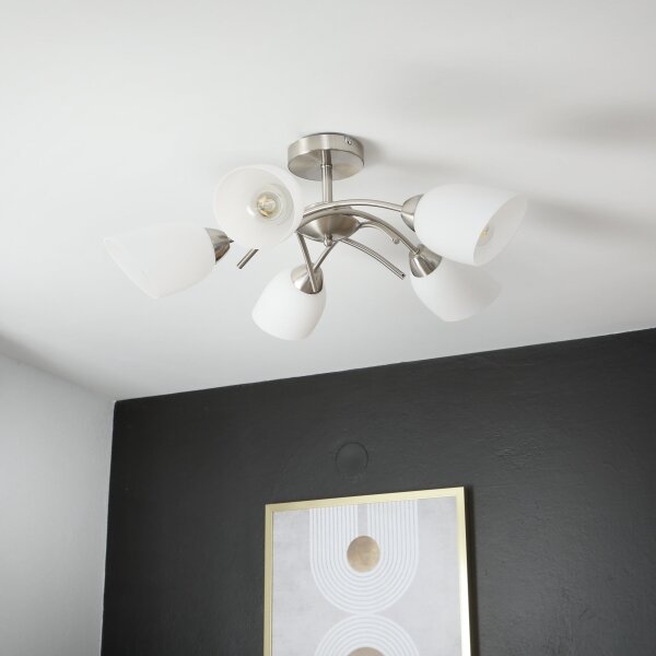 Lampadario a plafone DONNA 5xE27/60W/230V nichel
