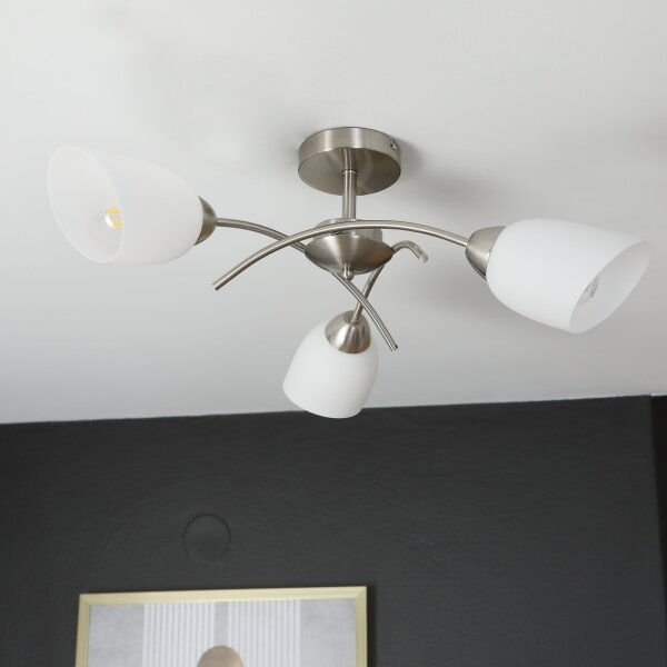 Lampadario a plafone DONNA 3xE27/60W/230V nichel