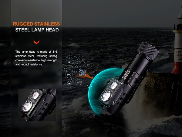 Fenix HM71R - Lampada frontale LED ricaricabile LED/USB IP68 2700 lm 400 h