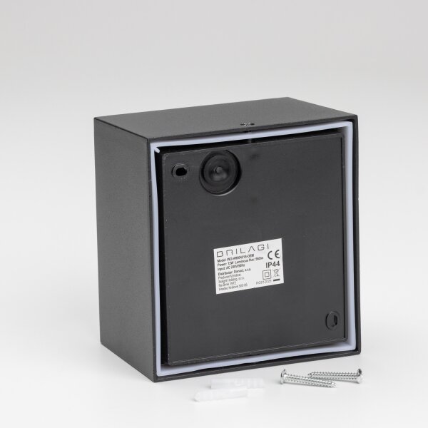 BRILAGI-LED Lampada da parete esterna con sensore TERNI LED/12W/230V nera IP44