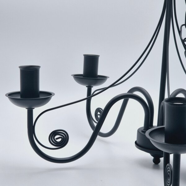 Lampadario a sospensione con catena DONATO 5xE14/40W/230V nero