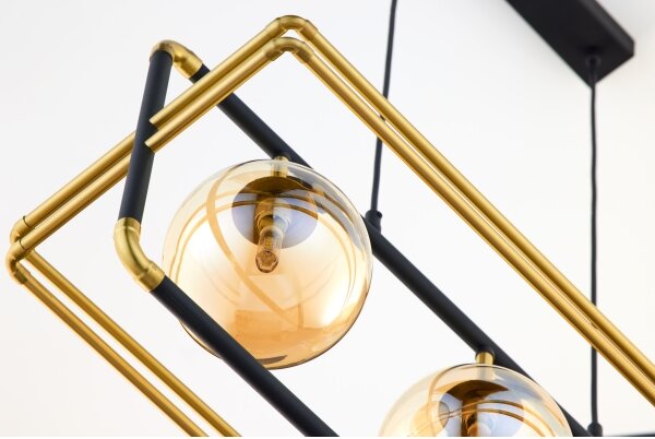 Jupiter 2027 - Lampadario a sospensione con filo FIORI 3xG9/10W/230V nero/oro/beige