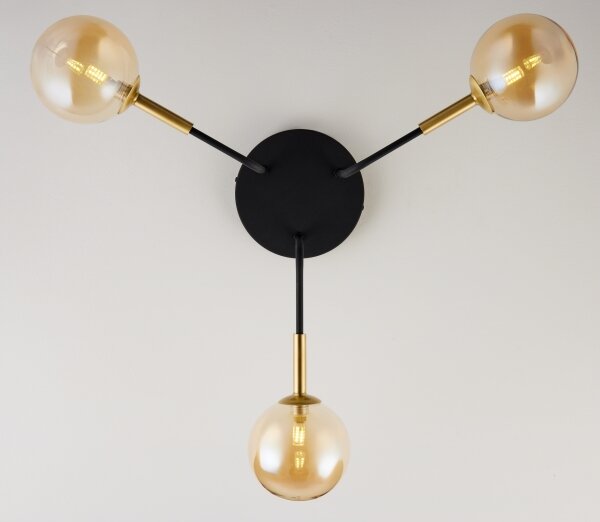 Jupiter 2037 - Lampadario a sospensione con supporto rigido BURANO 3xG9/10W/230V nero/oro/beige