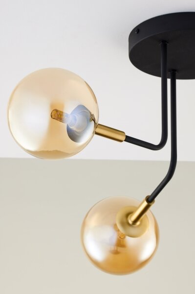 Jupiter 2037 - Lampadario a sospensione con supporto rigido BURANO 3xG9/10W/230V nero/oro/beige