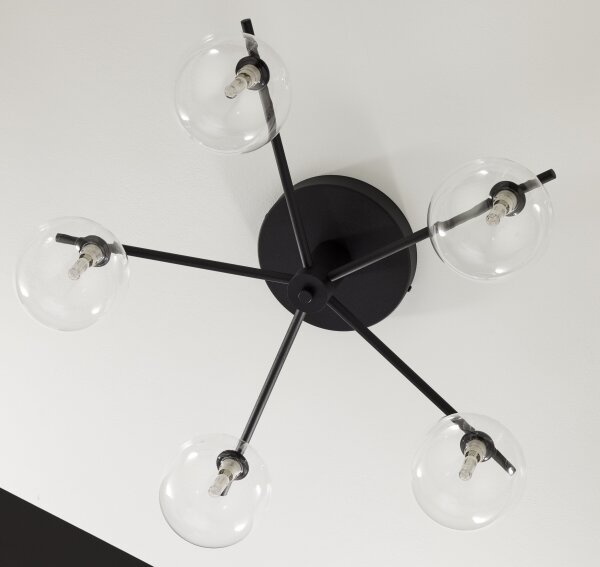 Jupiter 2046 - Lampadario a plafone PRATO 5xG9/10W/230V nero/limpido