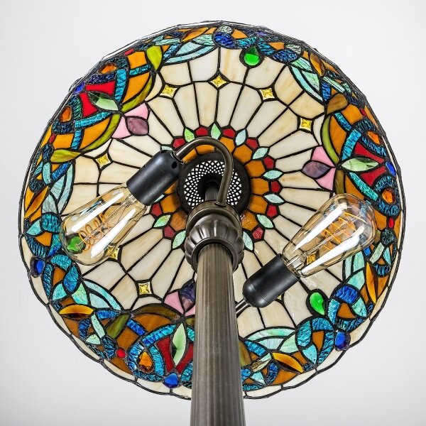 Brilagi - Lampada da terra in vetro Tiffany LUISA 2xE27/60W/230V