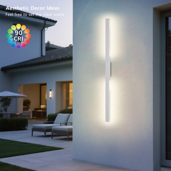 Brilagi - Applique da esterno LUNA LED/24W/230V 3000K IP65 100 cm bianco CRI 90