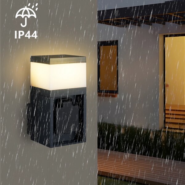 Brilagi - Lampada da esterno con presa SCHUKO PILLAR 1xG9/11W/230V IP44 antracite