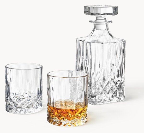Set da whisky in cristallo con rilievo George