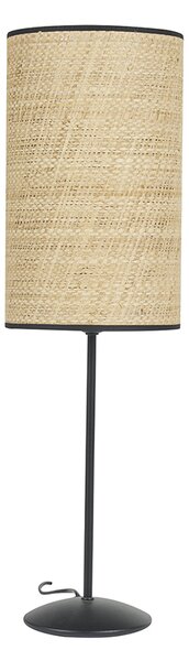 Lampada da tavolo in fibra di rafia e metallo nero H56,5 cm ALOE