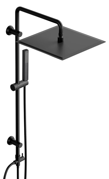 Sistema doccia senza fissaggio – soffione a pioggia 30 x 30 cm, colore nero