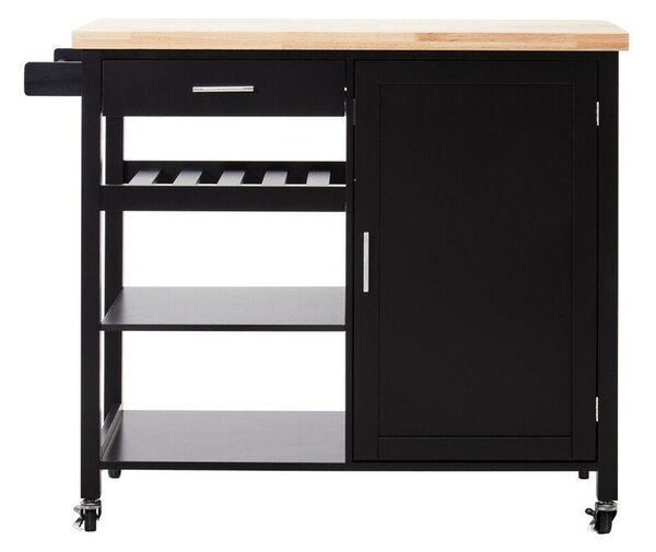 Isola da cucina in legno di cauciù massiccio su ruote 48x105 cm Frankfurt – Premier Housewares