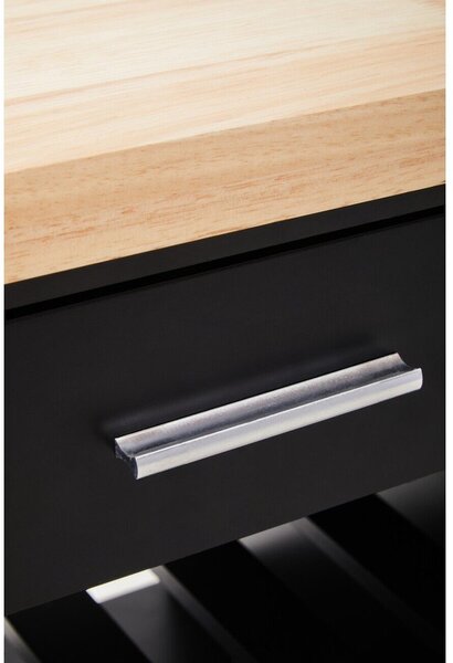 Isola da cucina in legno di cauciù massiccio su ruote 48x105 cm Frankfurt – Premier Housewares