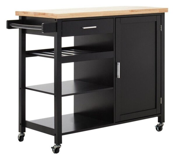 Isola da cucina in legno di cauciù massiccio su ruote 48x105 cm Frankfurt – Premier Housewares