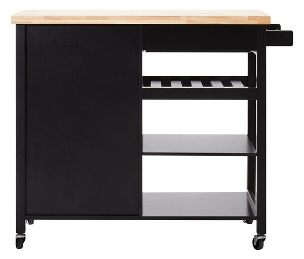 Isola da cucina in legno di cauciù massiccio su ruote 48x105 cm Frankfurt – Premier Housewares