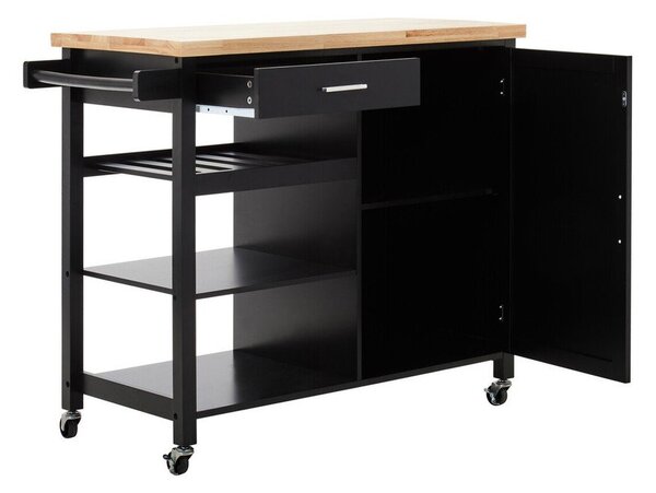 Isola da cucina in legno di cauciù massiccio su ruote 48x105 cm Frankfurt – Premier Housewares