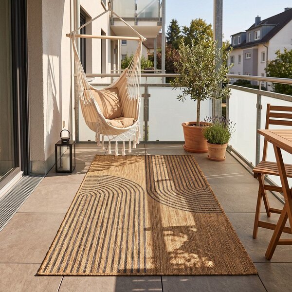 Tappeto da interno/esterno nero/marrone 80x150 cm Mira 1453 – Ayyildiz Carpets