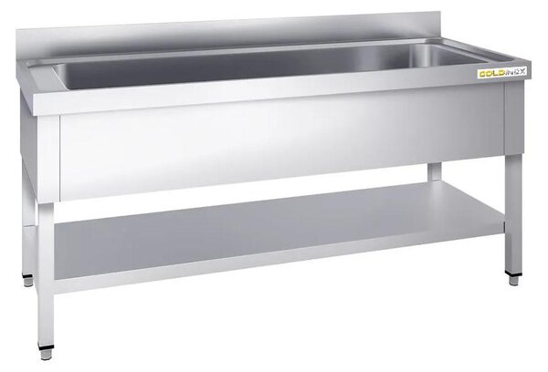 Lavello in acciaio inossidabile di grandi dimensioni, vasca da 1000x600 mm, con 1 vasca PREMIUM - GOLDINOX