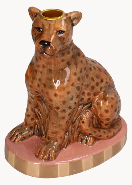 Portacandele Leopard, alt. 21 cm