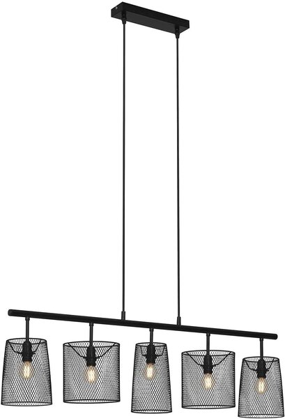 Lampada a sospensione Lampada a sospensione Paralumi in metallo nero 5x E14 40W IP20 Briloner