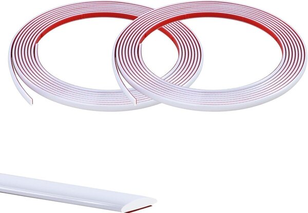 Listello decorativo autoadesivo bianco - 40 metri (4 rotoli da 10 metri) - 8 mm di larghezza