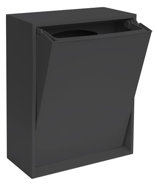 Cestino per la spazzatura nero in plastica riciclata per raccolta differenziata/da parete Recycling Box – ReCollector