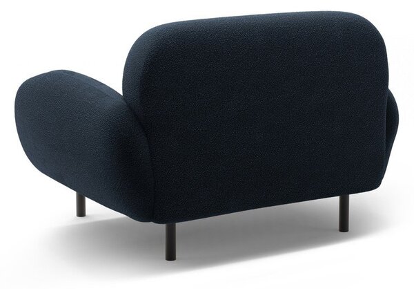 Poltrona blu scuro con rivestimento in bouclé Poppy – Micadoni