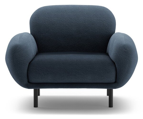 Poltrona blu scuro con rivestimento in bouclé Poppy – Micadoni