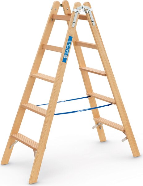 Scala a pioli in legno Zarges Crestastep B, utilizzabile su entrambi i lati, 2x5 gradini