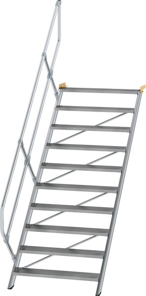 Scala 45° larghezza gradini 1000 mm 10 gradini Alluminio nervato