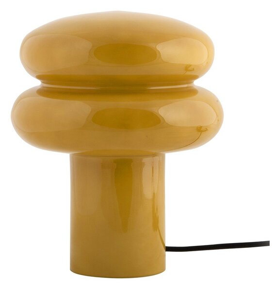 Lampada da tavolo giallo ocra in vetro (altezza totale 24 cm) Incesante – Leitmotiv