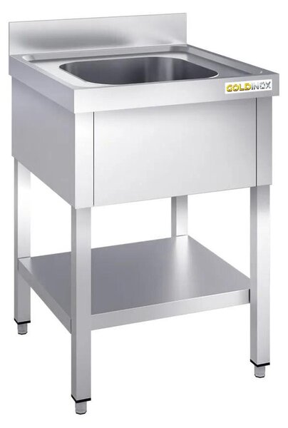 Lavello in acciaio inossidabile 800x600 mm con 1 vasca PREMIUM - GOLDINOX