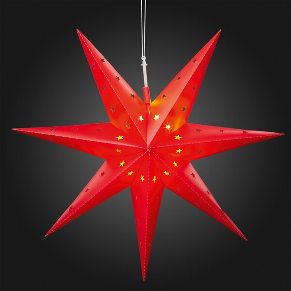 Stella LED da esterno rossa diametro 60 cm LED ww - Illuminazione per feste 577778