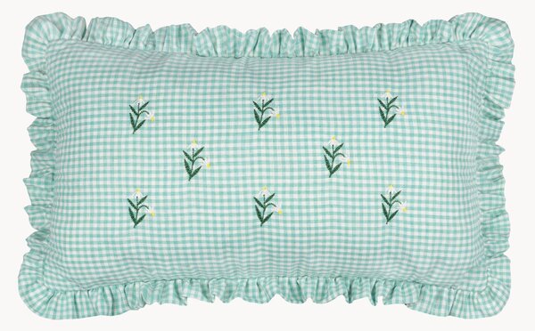 Cuscino in cotone ricamato con volant Les Petite Fleurs