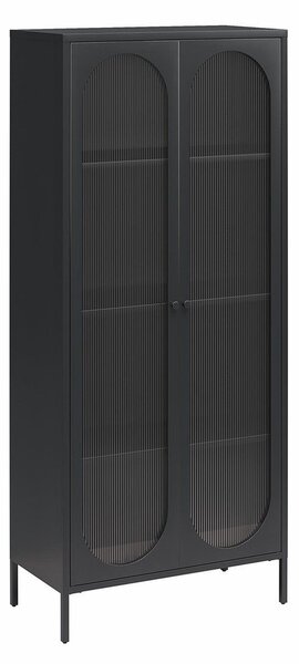 Vetrina in metallo nero 80x186x40 cm Luna - Støraa