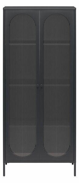 Vetrina in metallo nero 80x186x40 cm Luna - Støraa