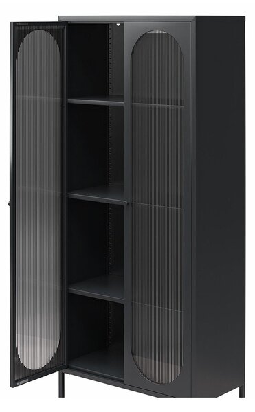 Vetrina in metallo nero 80x186x40 cm Luna - Støraa