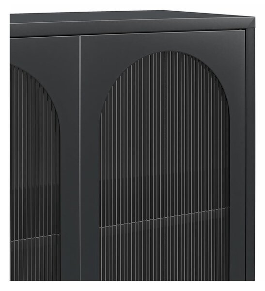Vetrina in metallo nero 80x186x40 cm Luna - Støraa