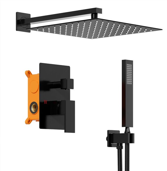 Set doccia da incasso con soffione a pioggia da 25 cm