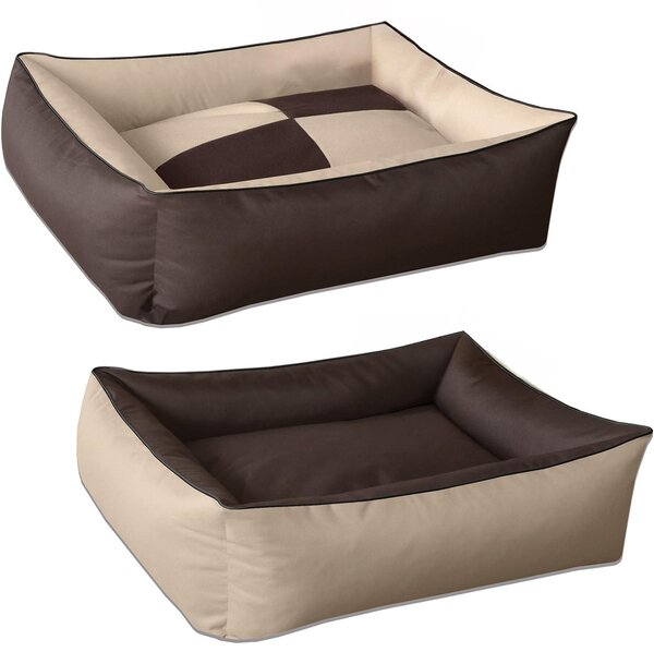 BedDog 2in1: cuccia lavabile per cani con bordo, MELANGE (beige/marrone), (M) ca. 70x55x18 cm