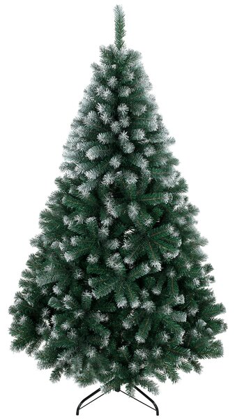 Albero di Natale Artificiale Ø100x180 cm con 700 Rami Ignifughi e Base Pieghevole in Acciaio Verde