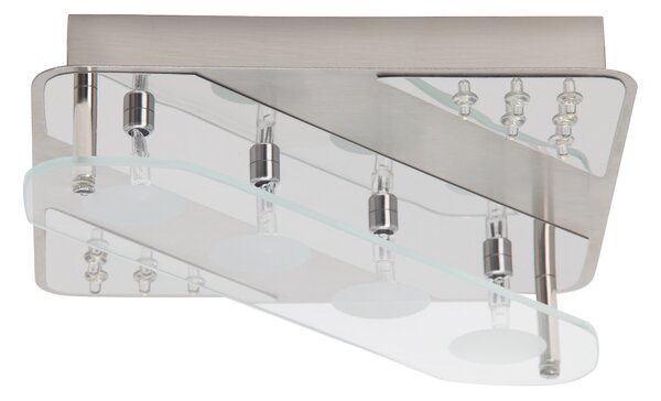 Brillante Sarro DE 4 x10W+LED 12x0,07W Plafoniera, 4 luci ferro/cromo G94133/77