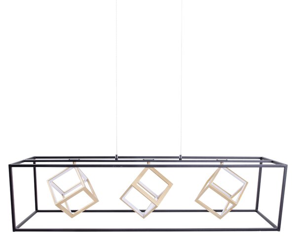 0 Luce a sospensione LED 100x20cm nero