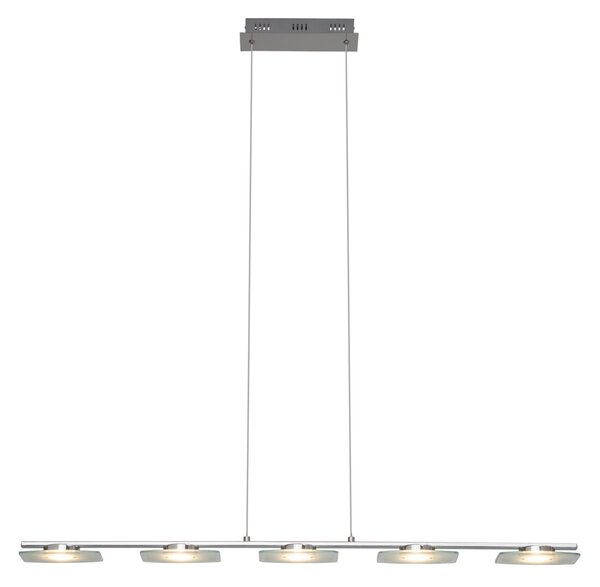 Brillante Arlena LED 5x6,3W PE 5 a sospensione, 5 luci cromo/trasparente G93435/15